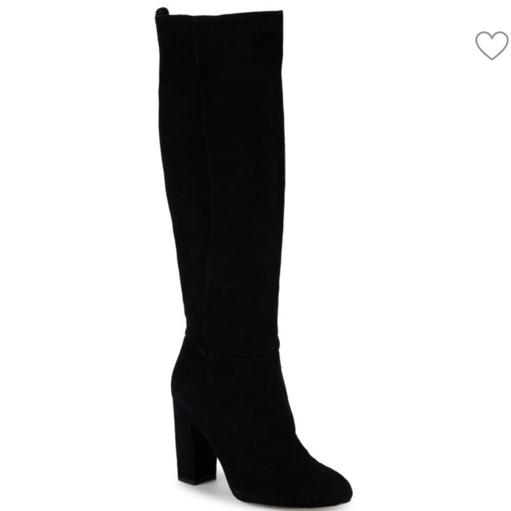 Sam Edelman Caprice Suede Knee-high Block Heel Boots Size 10